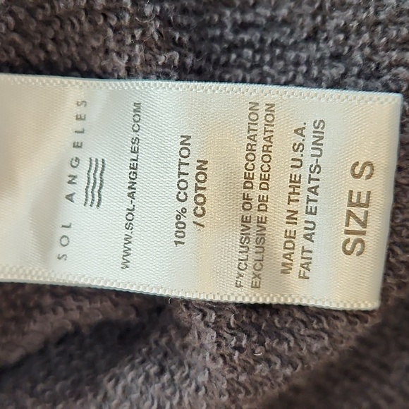 SOL ANGELES ANTHROPOLOGIE HIGH LOW FADED SWEATSHIRT TERRY CLOTH INSIDE SIZE S - Picture 7 of 8